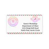 Étiquette North Pole Mail | Enchanted Elf (Devant)