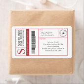 Étiquette North Pôle Père Noël Atelier Expédition modifiable (En situation)