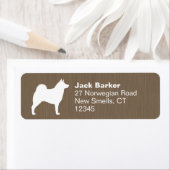 Étiquette Norvégien Elkhound Dog Silhouette Adresse de retou (En situation)