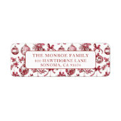 Étiquette Nostalgic Vintage Red Christmas Ornaments (Devant)