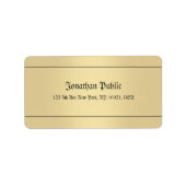 Étiquette Nostalgique Calligraphie Or Look Modèle Élégant (Devant)
