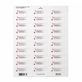Étiquette Note musicale rouge et nom du musicien (Feuille entière)