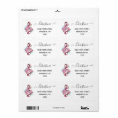 Étiquette Notes de clef musicale en treble avec des fleurs S (Feuille entière)