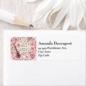 Étiquette Notes de musique et Fleurs Adresse de style rétro (En situation)