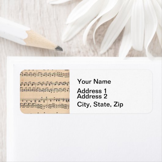 Étiquette Notes de partition vintage (En situation)