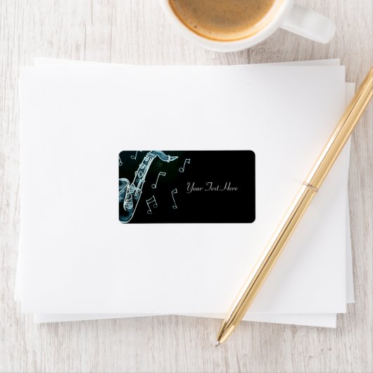 Étiquette Notes de saxophone et de musique (En situation)