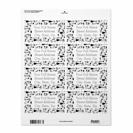 Étiquette Notes musicales - Conception de partitions (Feuille entière)