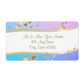 Étiquette Notes musicales et Coeurs d'or (Devant)