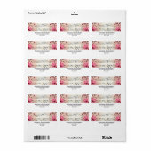 Étiquette Notes musicales et design Vintage Rose (Feuille entière)