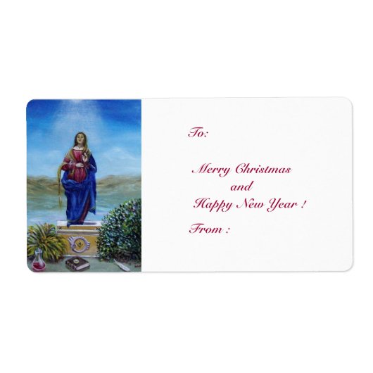 Étiquette NOTRE DAME DE LA LUMIÈRE Vierge de l'Immaculée Con (Devant)