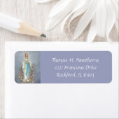 Étiquette Notre-Dame de Lourdes Rosaire Vierge Marie Rose (En situation)