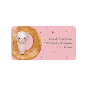 Étiquette "NOTRE PETITE PIGGIE" Aimer & Bagels Doux Rose
