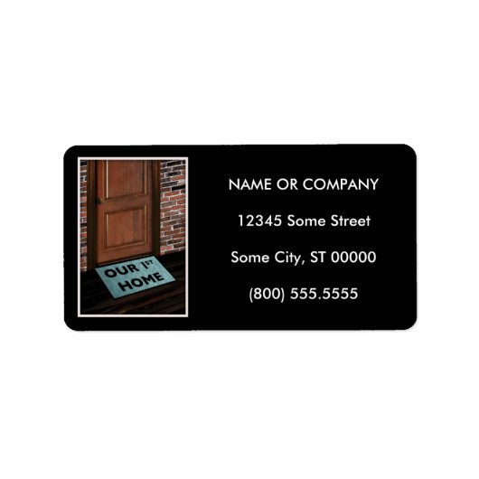 Étiquette notre premier tapis de porte à domicile (Devant)