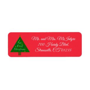 Étiquette Notre première carte de Noël Retourner les étiquet