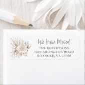 Étiquette Nous Avons Déménagé Adresse de Retour Floral Boho (En situation)