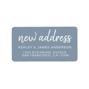 Étiquette Nous avons déménagé Ashley Blue Nouvelle Adresse