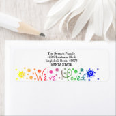 Étiquette Nous avons déménagé Flocon de neige Noël (En situation)