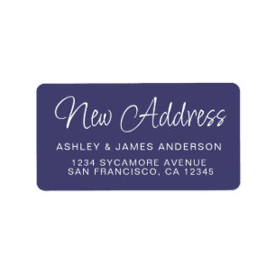 Étiquette Nous avons déménagé Navy Blue New Address étiquett