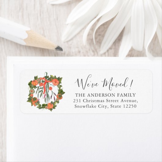 Étiquette Nous avons déménagé Thanksgiving Citrouille Wreath (En situation)