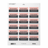 Étiquette Nous avons déplacé Black Pastel Pink Nouvelle adre (Feuille entière)
