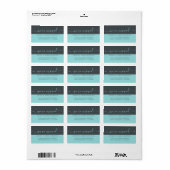 Étiquette Nous avons déplacé Black Turquoise Nouvelle adress (Feuille entière)