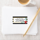 Étiquette Nous avons déplacé des bandes noires et blanches a (En situation)