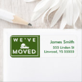 Étiquette Nous avons déplacé Green Graphic avec Camion et Ma (En situation)