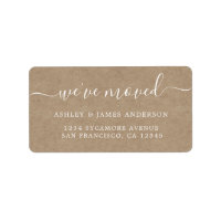 Nous avons déplacé Kraft Paper New Address étiquet