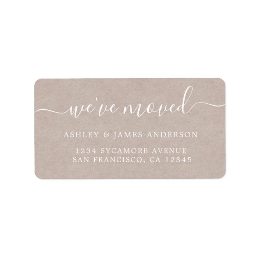 Étiquette Nous avons déplacé Kraft Paper New Address étiquet (Devant)
