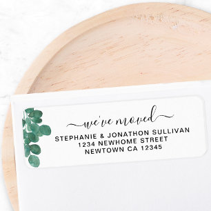 Étiquette Nous avons déplacé l'adresse de retour Eucalyptus