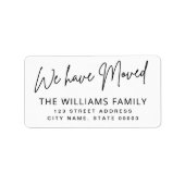 Étiquette Nous avons déplacé l'adresse de retour manuscrite  (Devant)
