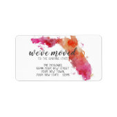 Étiquette Nous avons déplacé l'aquarelle Floride État (Devant)