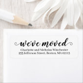 Étiquette Nous avons Déplacé le script noir blanc déplacer f (En situation)