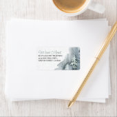 Étiquette Nous avons Moved Watercolor Winter Forest (En situation)