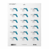 Étiquette Nous déménageons l'aquarelle Floride (Feuille entière)