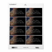 Étiquette Nous Le Peuple Vintage American Flag Adresse (Feuille entière)