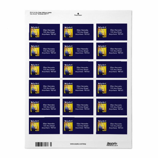 Étiquette Nous Pouvons Le Faire ! (Feuille entière)