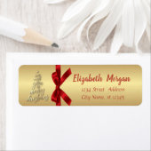 Étiquette Nous Vous Souhaitons Un Joyeux Noël, Red Bow (En situation)