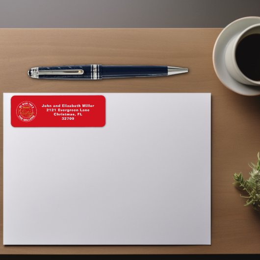 Étiquette Nous vous souhaitons un joyeux Noël rouge