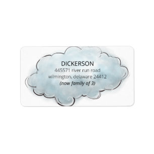 Étiquette Nouveau bébé garçon maintenant Famille de # Cloud