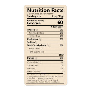 Étiquette Nouveaux indices nutritionnels du sucre à un seul