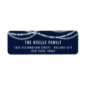 Étiquette Nouvel An Félicitations Flammes Étincelantes Adres (Devant)