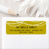 Étiquette Nouvel An Félicitations Flammes Étincelantes Adres (En situation)