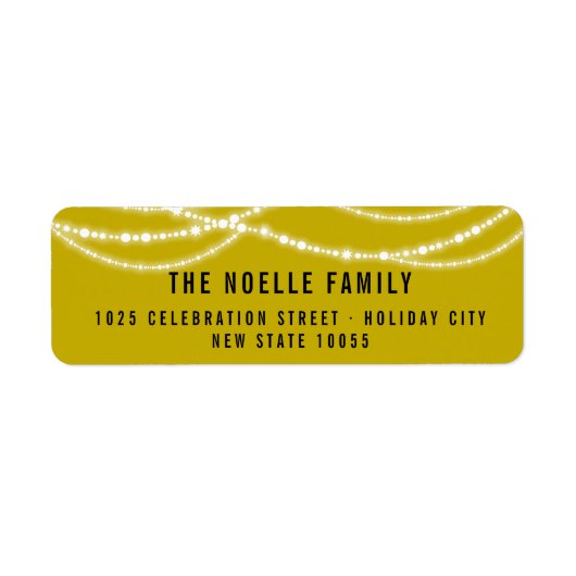 Étiquette Nouvel An Félicitations Flammes Étincelantes Adres (Devant)