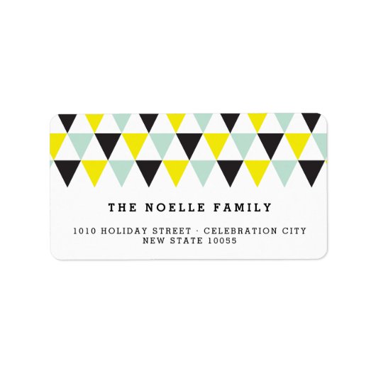 Étiquette Nouvel An Mod Triangles géométriques (Devant)