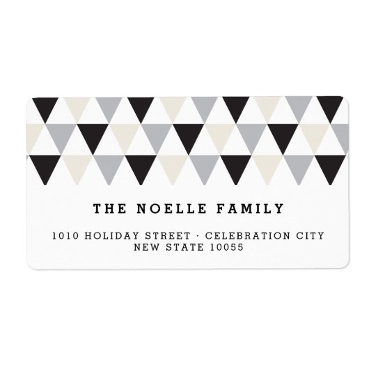 Étiquette Nouvel An Mod Triangles géométriques (Devant)