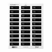 Étiquette Nouvel an's Eve Party Argent & Noir Adresse de ret (Feuille entière)