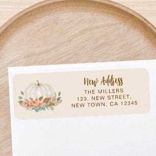 Étiquette Nouvelle adresse Citrouille de retour
