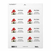Étiquette Nouvelle adresse de la maison des champignons (Feuille entière)