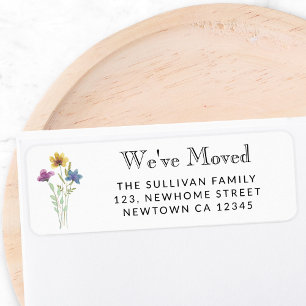 Étiquette Nouvelle adresse de retour du Fleur sauv